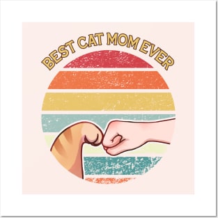 Vintage Best Cat Mom Ever Cat shirts for Women - Funny Cat Posters and Art